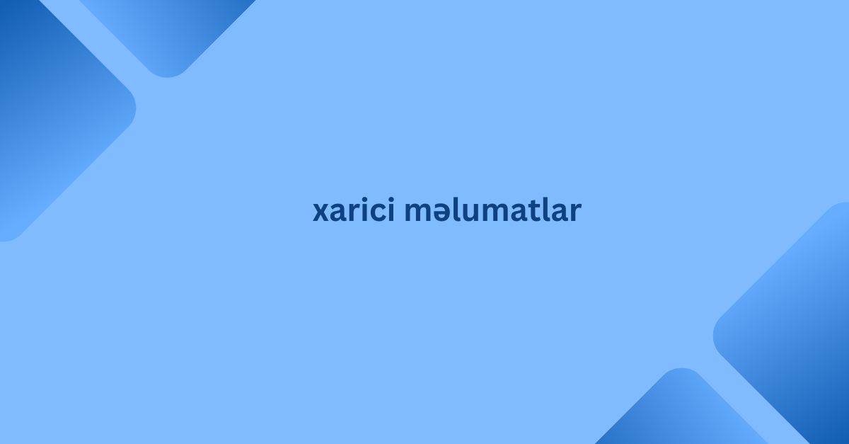 xarici məlumatlar