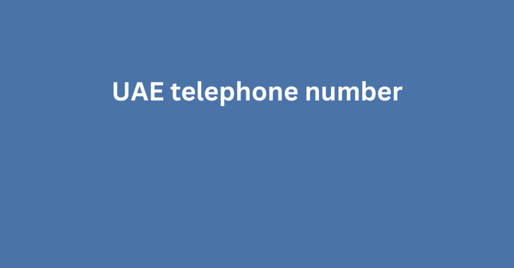 UAE telephone number