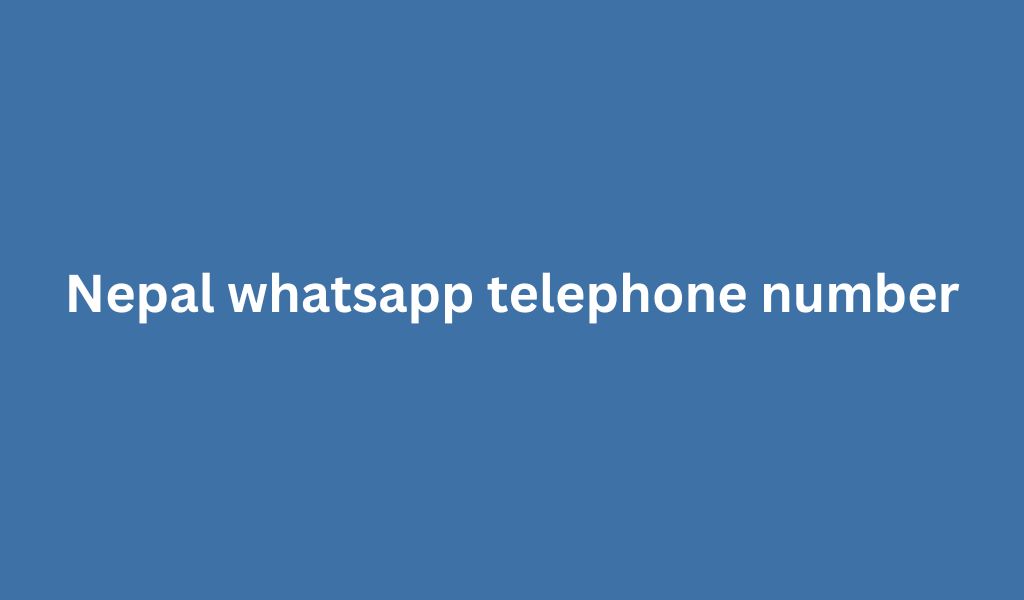 Nepal whatsapp telephone number