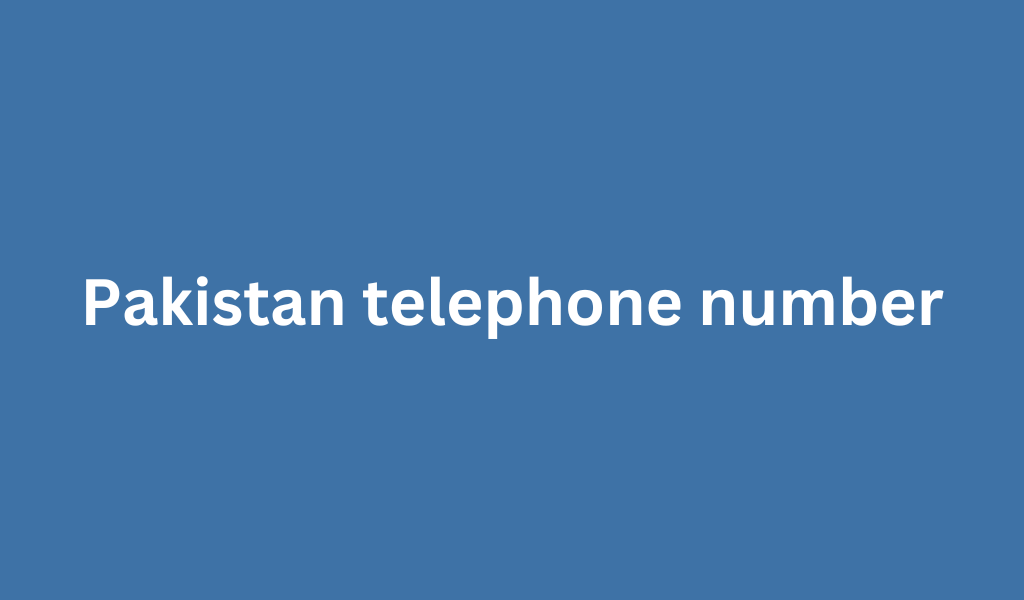 Pakistan telephone number