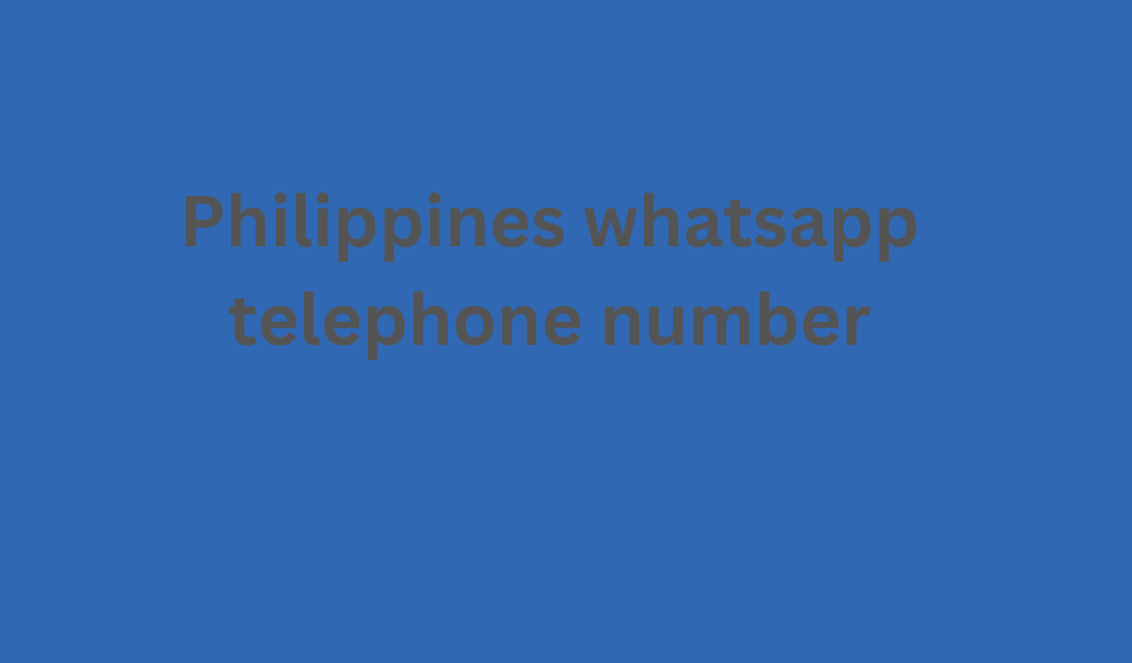 Philippines whatsapp telephone number